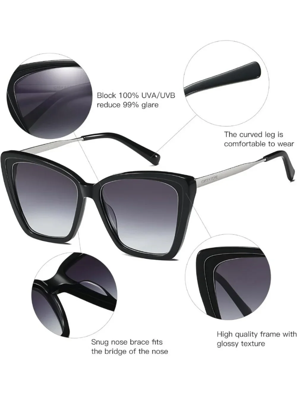 Trendy Oversized Cat Eye Sunglasses for Women | Handmade Acetate Shades for